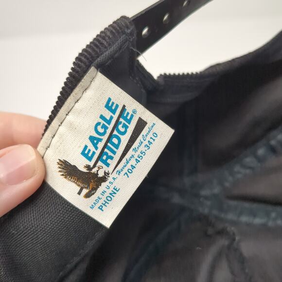 Man & Robotics Snapback 5 Panel Cap Black One Size Rope Eagle Ridge Vintage USA - Picture 9 of 9